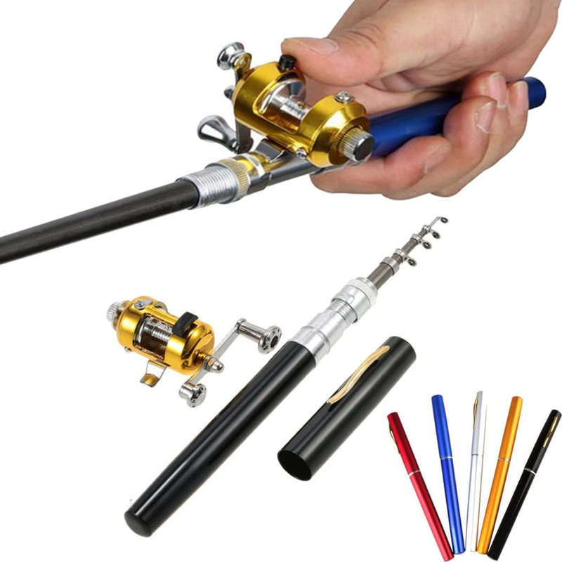 Foldable Pocket Fishing Rod Kit Portable Fishing Rod Pen