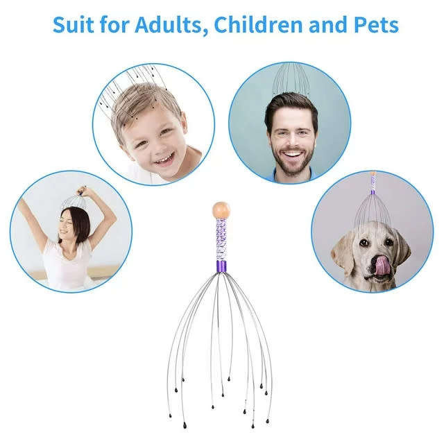 Handheld head massager for head relaxation hair stimulation and stress relief