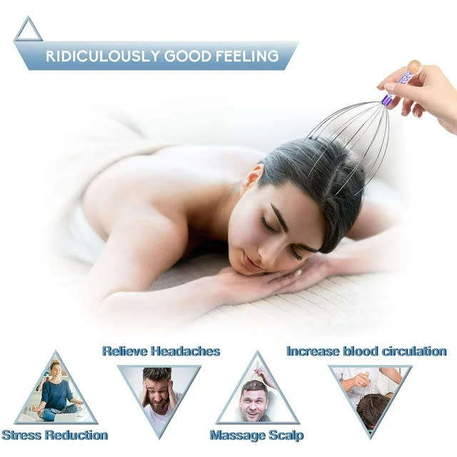 Handheld head massager for head relaxation hair stimulation and stress relief