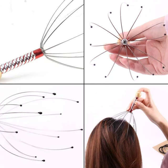 Handheld head massager for head relaxation hair stimulation and stress relief