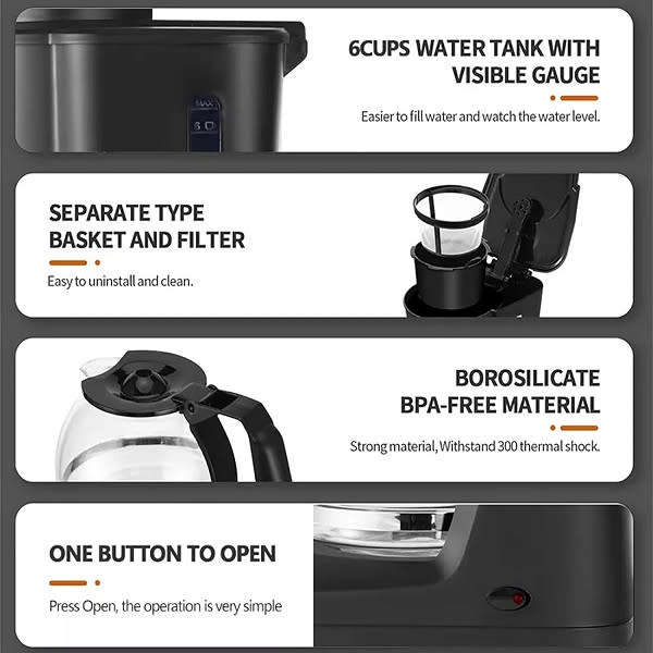 650W Automatic Coffee Machine Stylish Portable Coffee Machine
