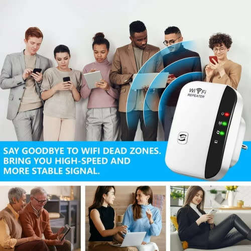 WiFi signal booster range extender repeater with integrated antenna LAN internet booster