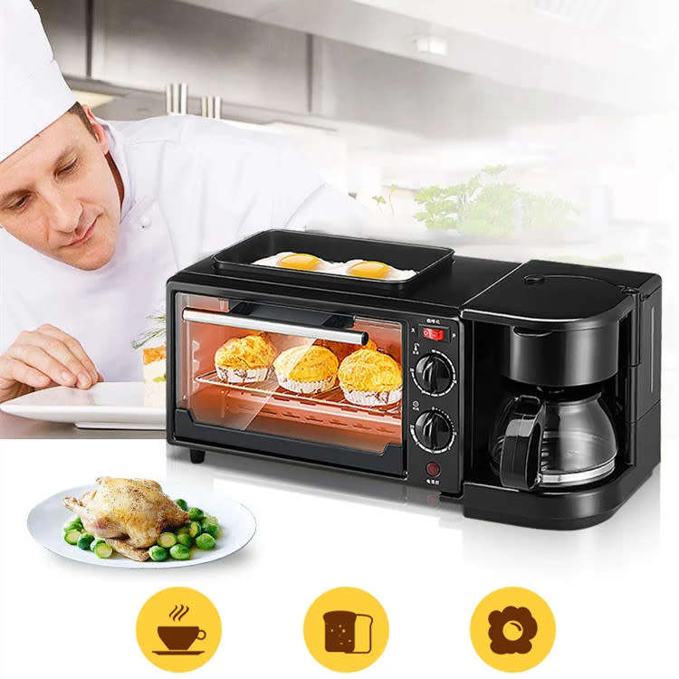 3-in-1 breakfast machine, multifunctional coffee machine, non-stick frying pan and oven for home use