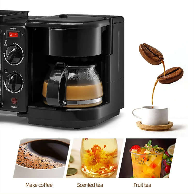 3-in-1 breakfast machine, multifunctional coffee machine, non-stick frying pan and oven for home use