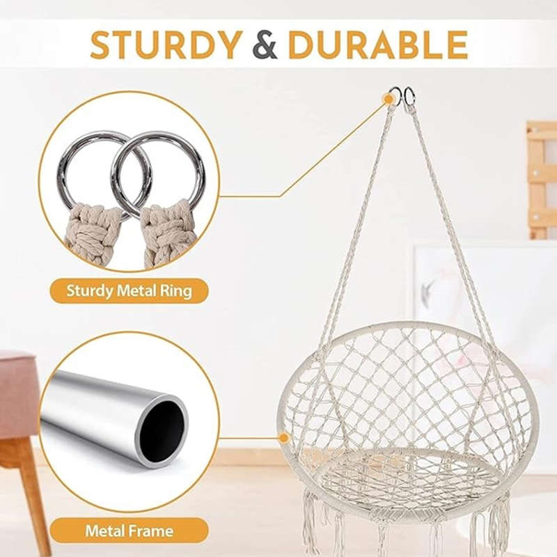 Hammock rocking chair Nordic style hanging tassel swing chair courtyard garden
