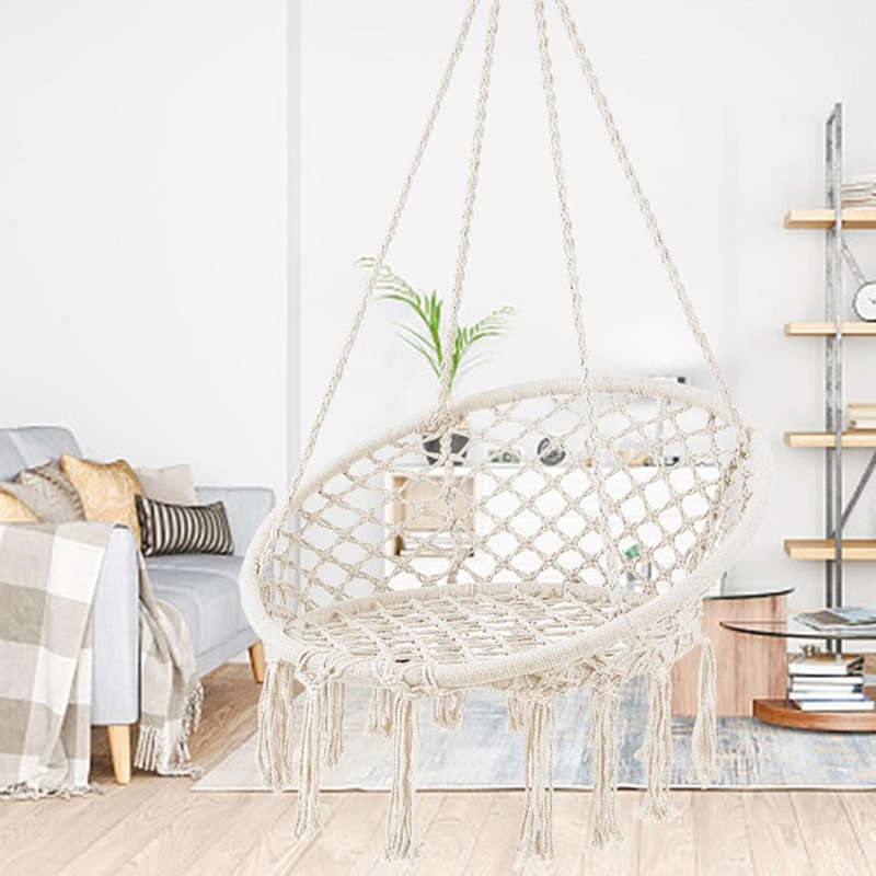 Hammock rocking chair Nordic style hanging tassel swing chair courtyard garden