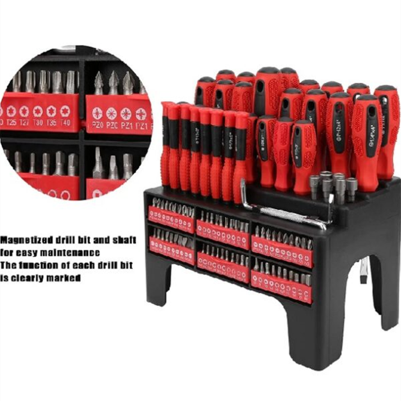 100-Piece Precision Ratchet Screwdriver Bit Set with Storage Rack