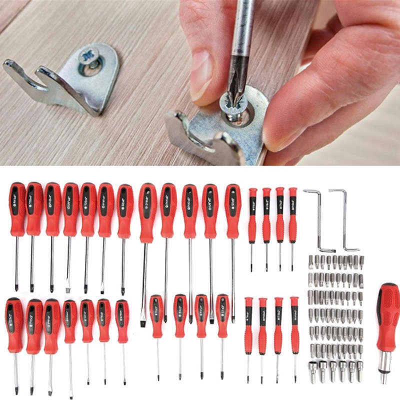 100-Piece Precision Ratchet Screwdriver Bit Set with Storage Rack
