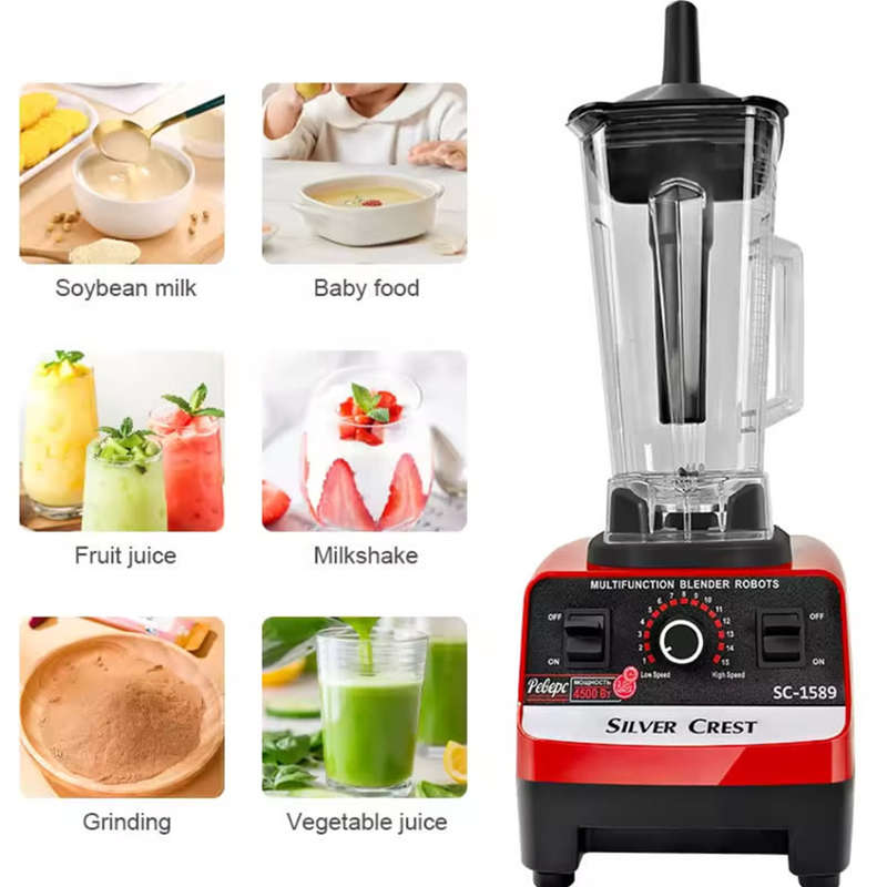 4500W Professional Blender High Power Kitchen Food Juicer Ideal for Making Smoothies and Milkshakes