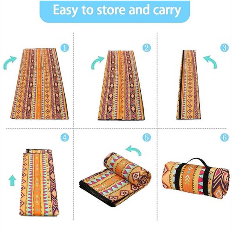 Picnic mat leisure cushion Persian large thick waterproof moisture-proof washable handle beach mat