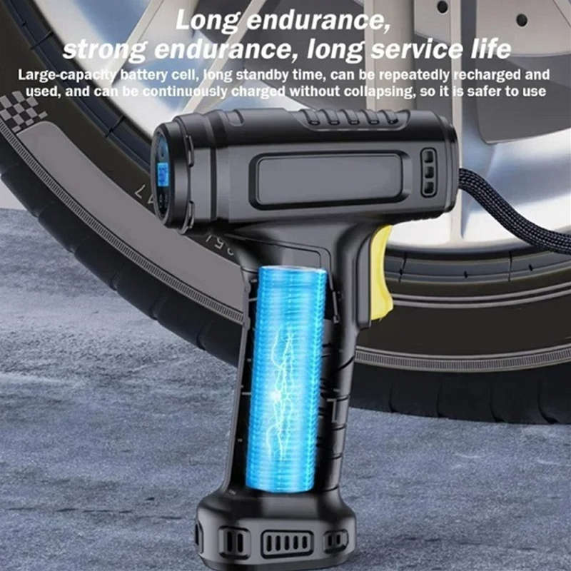 Car Tire Air Compressor Road Emergency Inflator with LED Light
