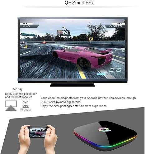 Q plus-Android TV set-top box WiFi smart TV box 4GB + 64GB network player