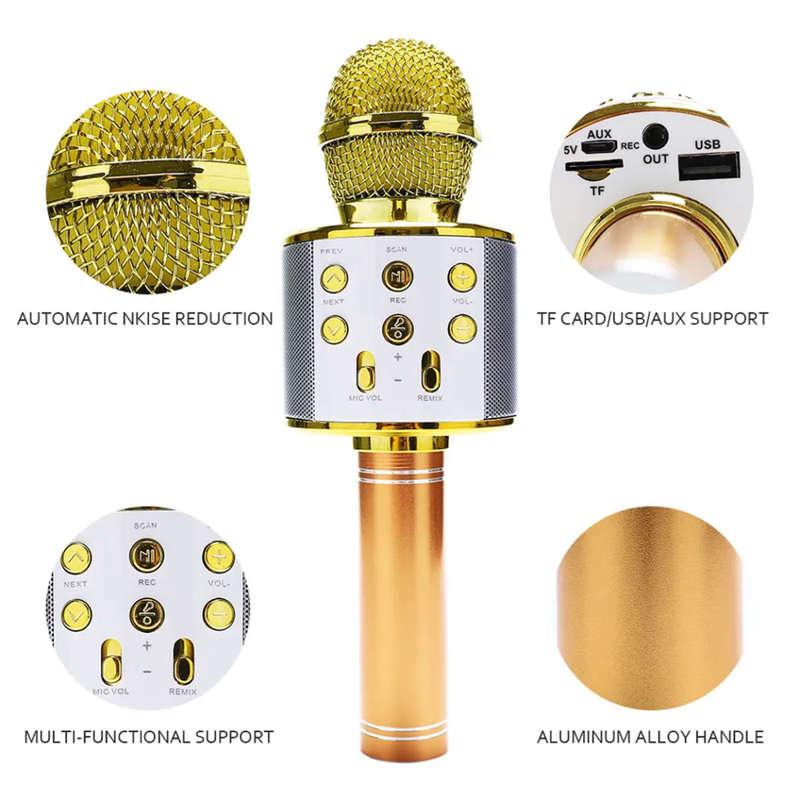 Wireless portable bluetooth microphone smartphone singing speaker for KTV, outdoor party