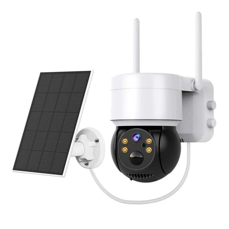 Outdoor solar surveillance camera PIR detection waterproof home wifi PTZ night vision camera