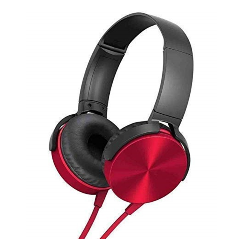 Extra bass wired headphones adjustable stereo headphones