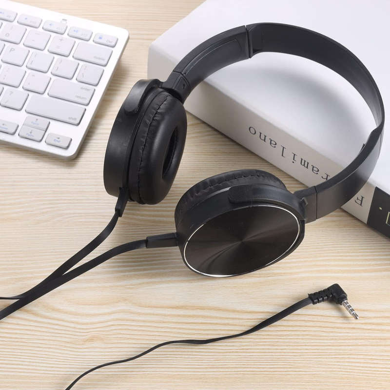 Extra bass wired headphones adjustable stereo headphones