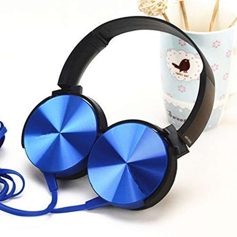 Extra bass wired headphones adjustable stereo headphones