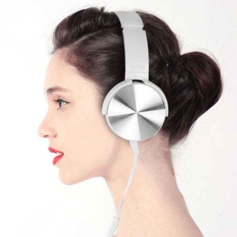 Extra bass wired headphones adjustable stereo headphones
