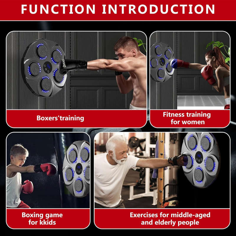 Music Boxing Machine Wall Mounted Music Bluetooth Trainer Adult Boxing Exercise Machine