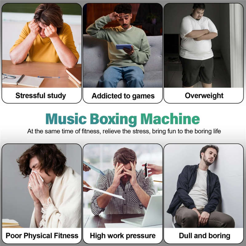 Music Boxing Machine Wall Mounted Music Bluetooth Trainer Adult Boxing Exercise Machine