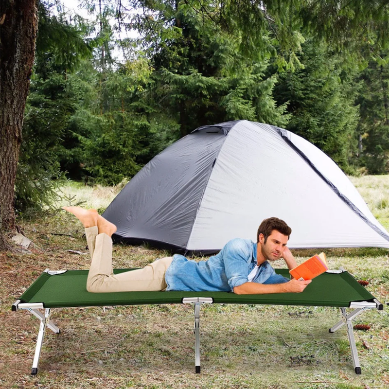 Aluminum Folding Camping Bed Outdoor Portable Military Bed Hiking Belt Bag Outdoor Furniture