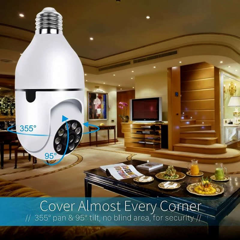 WiFi Bulb Camera E27 Home Security Camera Indoor 360 Degree PTZ Surveillance Camera