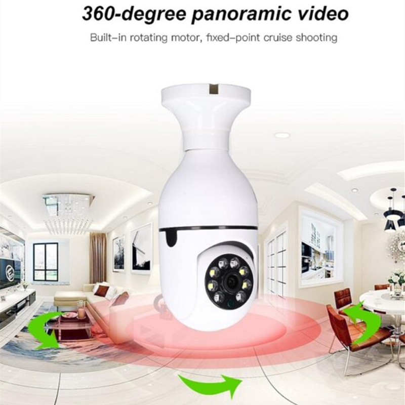 WiFi Bulb Camera E27 Home Security Camera Indoor 360 Degree PTZ Surveillance Camera