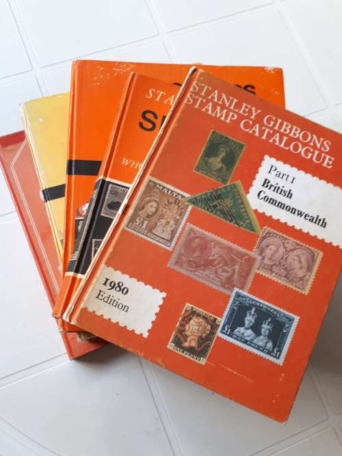 Stanley Gibbons Stamp Catalogue hard cover books × 5