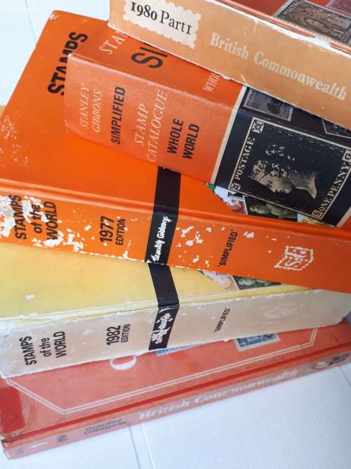 Stanley Gibbons Stamp Catalogue hard cover books × 5