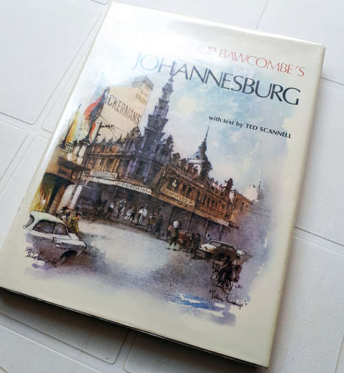 Philip Bawcombes Johannesburg  large book with vintage watercolour images of classic Johannesburg