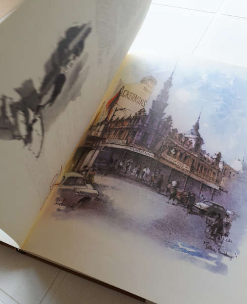 Philip Bawcombes Johannesburg  large book with vintage watercolour images of classic Johannesburg