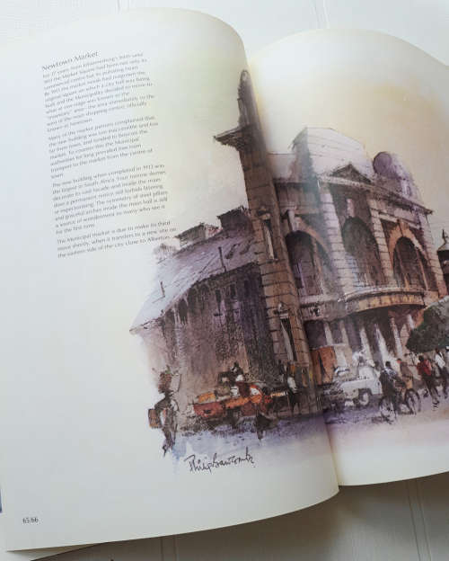 Philip Bawcombes Johannesburg  large book with vintage watercolour images of classic Johannesburg