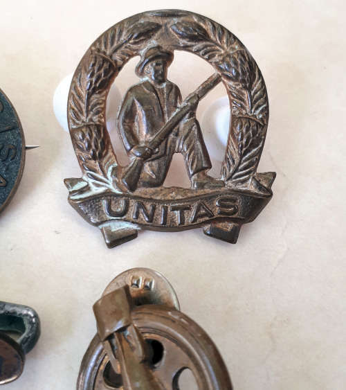 SA Military badges 2 x Tiffy badges Unitas Commando Badge, WWII S.A.W.A.S badge, Pass the Ammunition