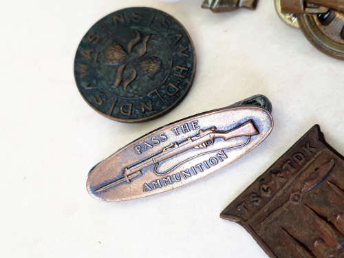 SA Military badges 2 x Tiffy badges Unitas Commando Badge, WWII S.A.W.A.S badge, Pass the Ammunition