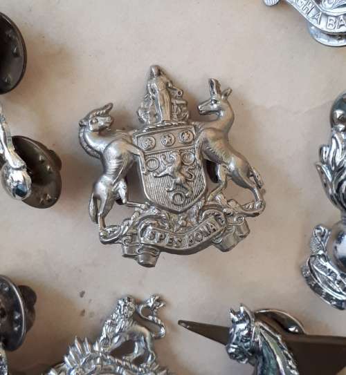 SADF Military Intelligence Division Owl pin badges and other SA Military badges