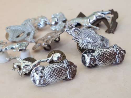 SADF Military Intelligence Division Owl pin badges and other SA Military badges