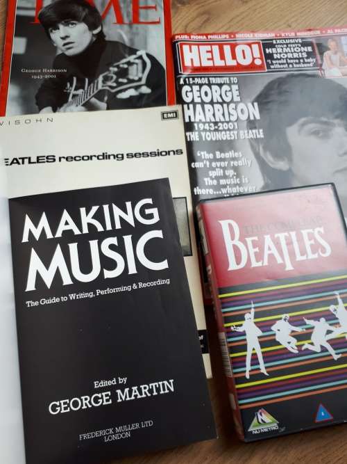 Beatles Memorabilia books and vintage VHS The Compleat Beatles published 1980s