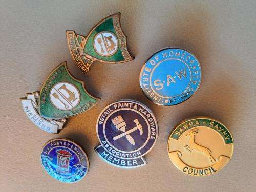 South African  (Union) and Member vintage pin badges - Job Lot of 6 badges