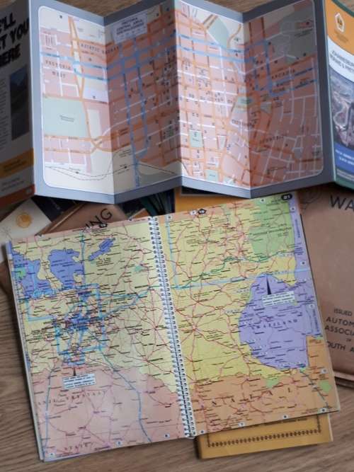AA Maps and booklets from Touring Wallets of the 1950s to 1990s