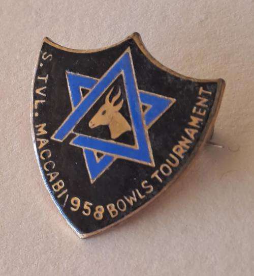 Maccabi pin badges. Judaica collection of rare Jewish Guild badges (7 x badges in total)