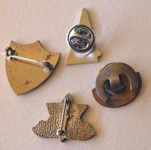 Maccabi pin badges. Judaica collection of rare Jewish Guild badges (7 x badges in total)