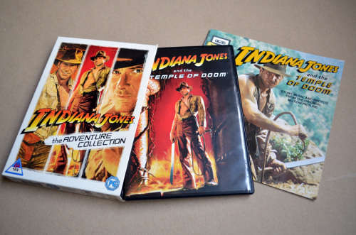 Indiana Jones  DVDs (4 x DVDs in boxed set) plus The Temple Of Doom 1984 booklet