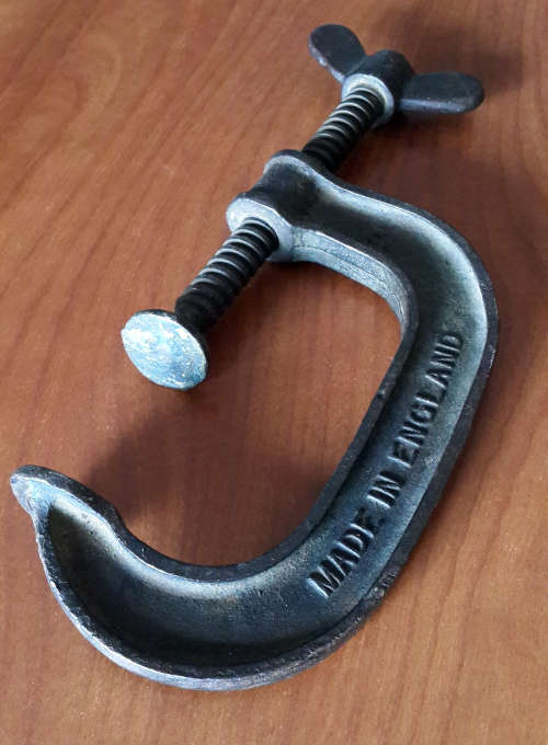 Vintage antique cast iron cabinet G-clamp (Record No. 3)