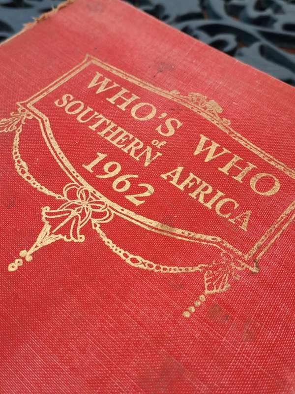 Who`s Who of Southern Africa 1962 Hardcover. Large book with 1084 pages