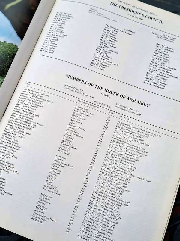 Who`s Who of Southern Africa 1987/88 Hardcover. Large book with 628 pages