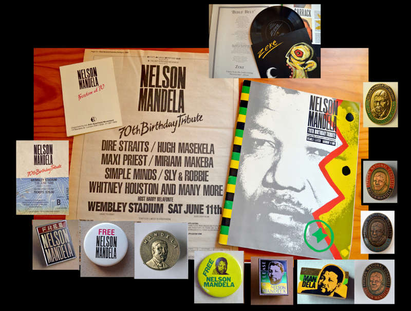 Nelson Mandela Historical Memorabilia  Anti-Apartheid Era `Free Nelson Mandela` campaign 40 items.