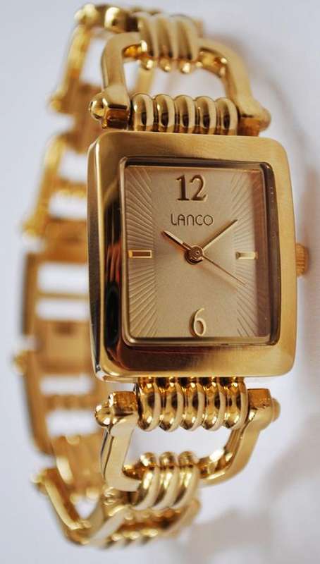 *BRAND NEW* Lanco Gold Rectangle Bracelet Watch 1666493