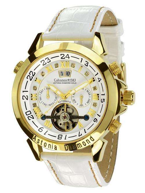 **GORGEOUS**Calvaneo 1583**AFFORDABLE LUXURY**Astonia Snow Diamond Gold, 8 Diamonds!!