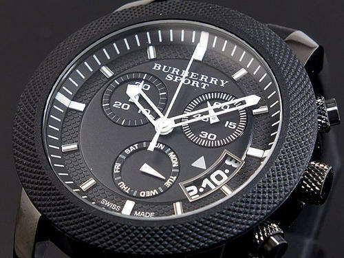 **NO RESERVE**BURBERRY Sport Black Silicone Chronograph W/ Box Papers etc**R5600**