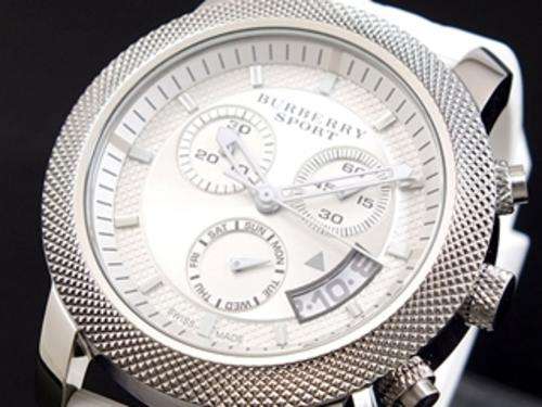 **NO RESERVE** Burberry Sport White Silicone Chronograph W/ Box Papers *R6900*